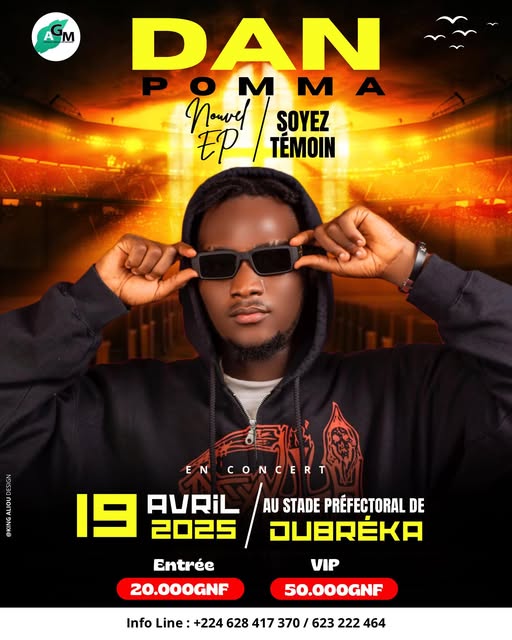 Cover Dan Pomma En Concert Le 19 Avril 2025 Au Stade Préfectoral De Dubreka En Guinée