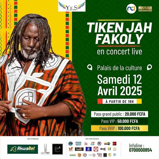 Cover Tiken Jah Fakoly En Concert Live Samedi 12 Avril 2025 Au Palais de La Culture  Abidjan