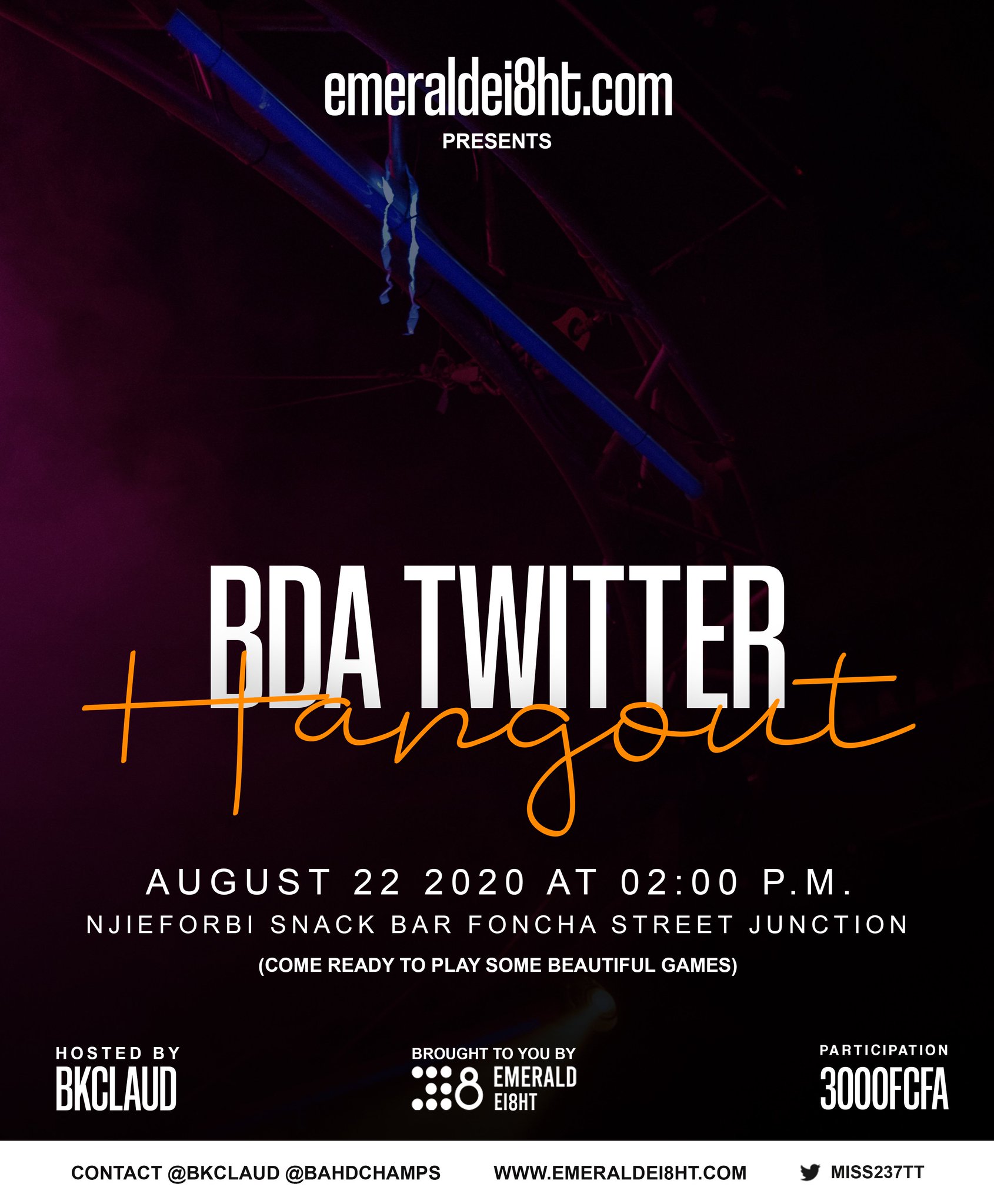 Cover BDA Twitter Hangout le 22 Aout 2020 au Njieforbi Snack Bar, Bamenda.