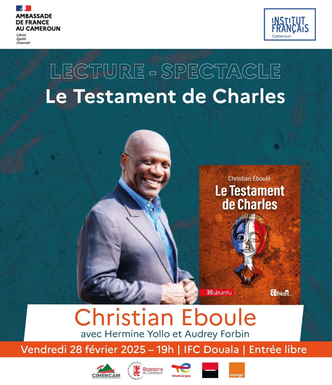 Cover Lecture - Spectacle Le Testament De Charles Vendredi 28 Février 2025 à L'IFC Douala
