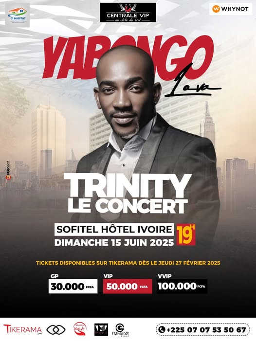 CoverYabongo Lova En Concert Trinity Dimanche 15 Juin 2025 Au Sofitel Hôtel Ivoire