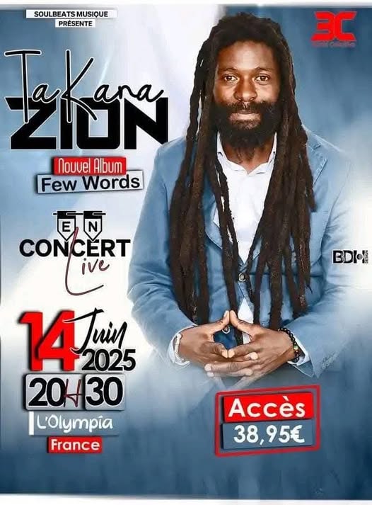 CoverTakana Zion En Concert Live Le 14 Juin 2025 à L'Olympia En France