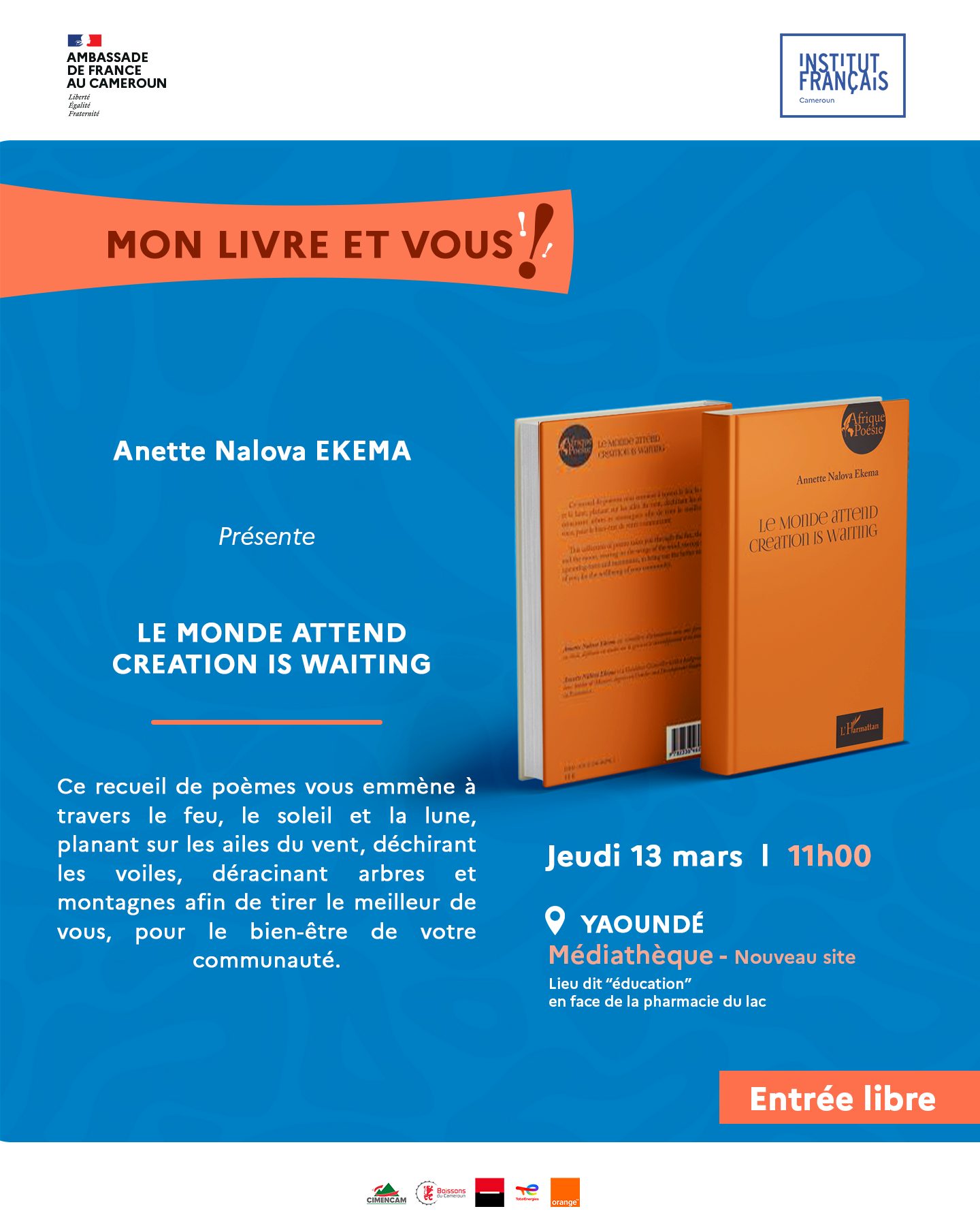 Cover Mon Livre Et Vous Jeudi 13 Mars 2025 à L'IFC Yaoundé