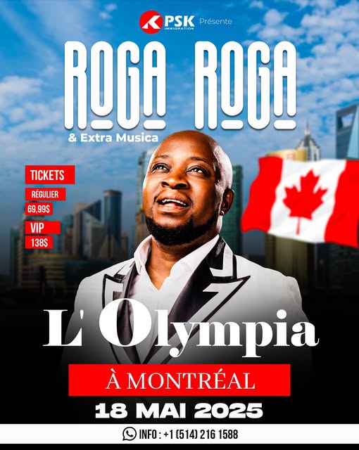 Cover Roga Roga à L'Olympia De Montréal Le 18 Mai 2025