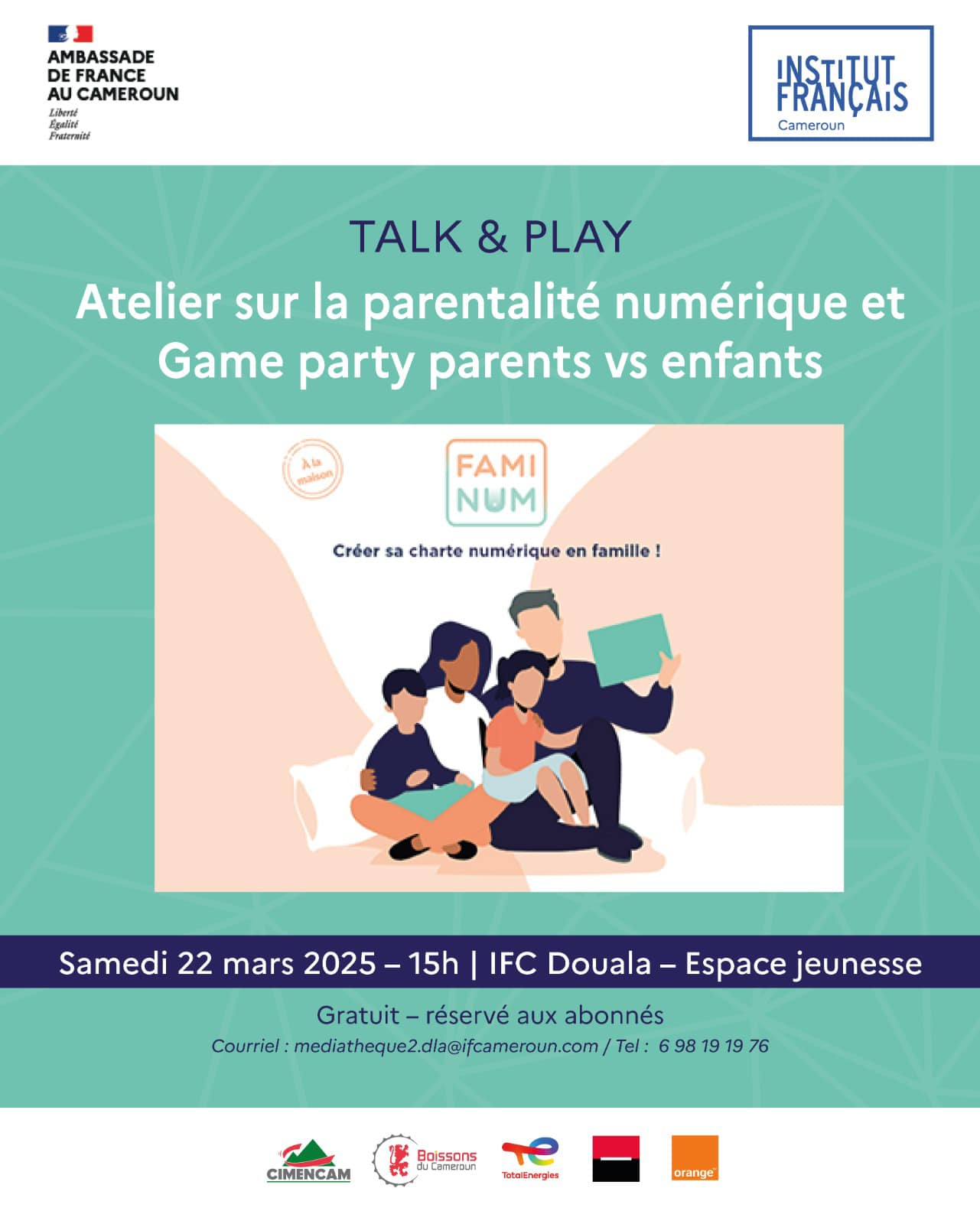 Cover Talk And Play Samedi 22 Mars 2025 à L'IFC Douala