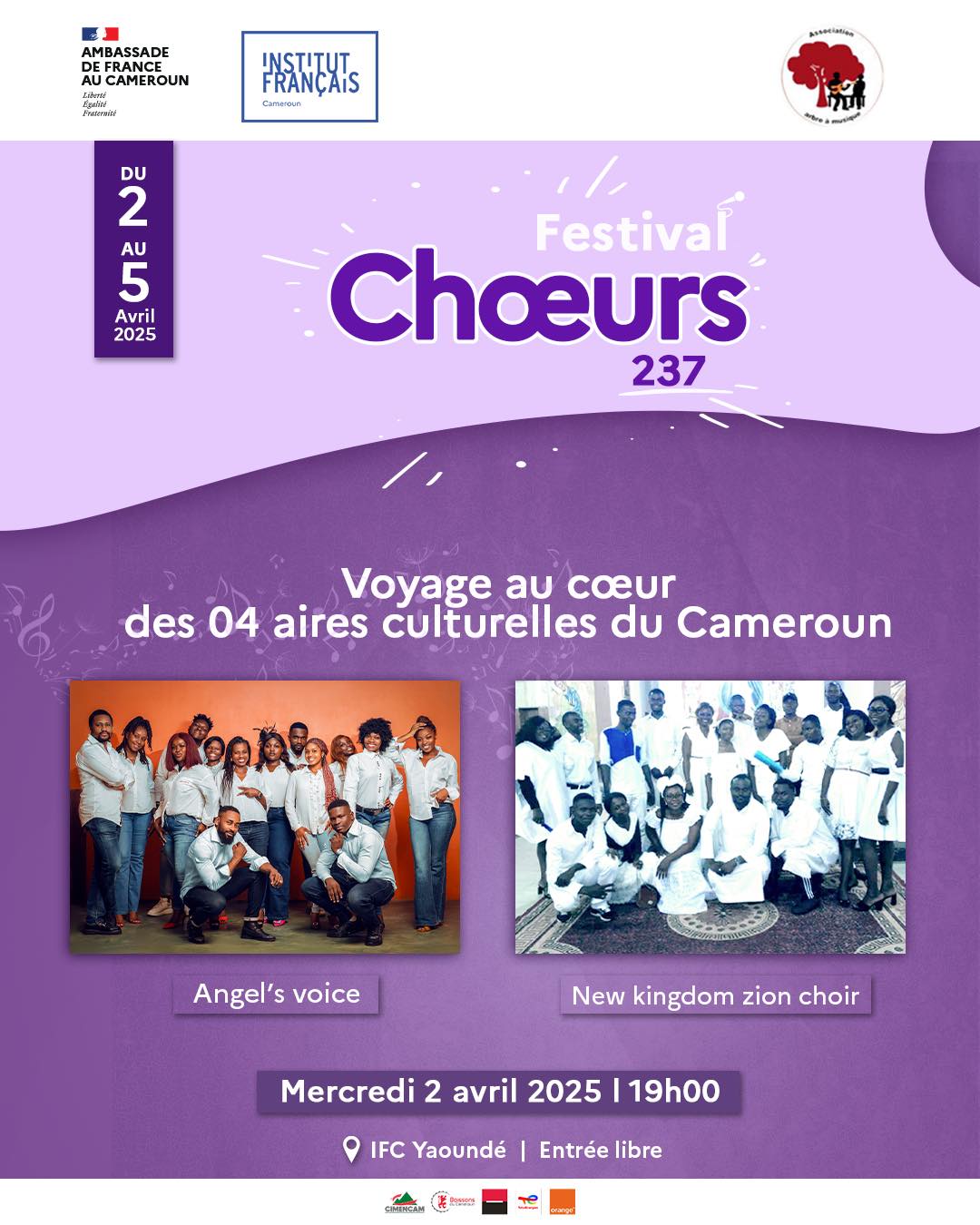 Cover Festival Chœurs 237 Du 02 Au 05 Avril 2025 à L'IFC Yaoundé