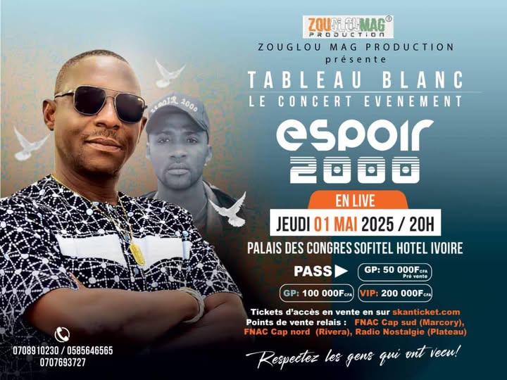Cover Espoir 2000 En Concert Jeudi 01 Mai 2025 Au Palais Des Congres Sofitel Hôtel Ivoire