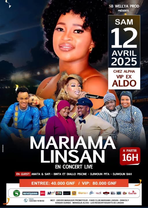 Cover Mariama Linsan  En concert live  Samedi 12 Avril 2025 Chez Alpha Vip Ex Aldo En Guinée