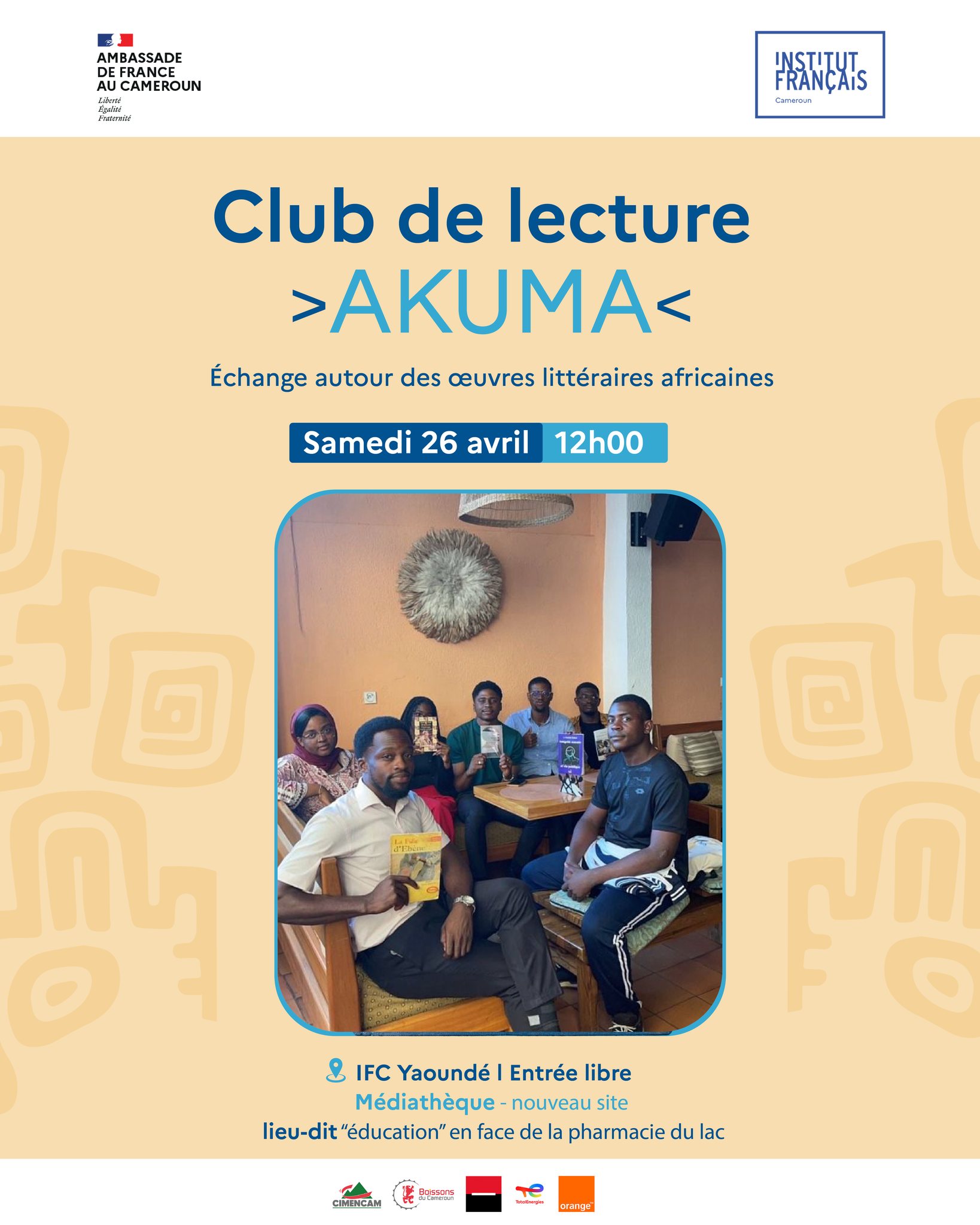 Cover Club De Lecture AKUMA Samedi 26 Avril 2025 à L'IFC Yaoundé