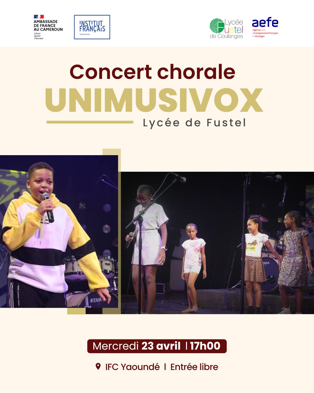 Cover Concert Chorale UNIMUSIVOX Mercredi 23 Avril 2025 à L'IFC Yaoundé