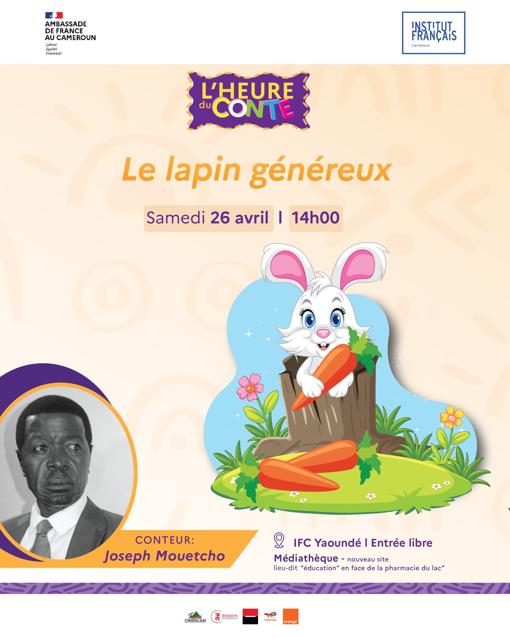 Cover Le Lapin Généreux Samedi 26 Avril 2025 à L'IFC Yaoundé