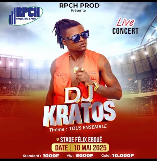 Cover DJ Kratos En Concert Live Le 10 Mai 2025 Au Stade Felix Eboué Au Congo