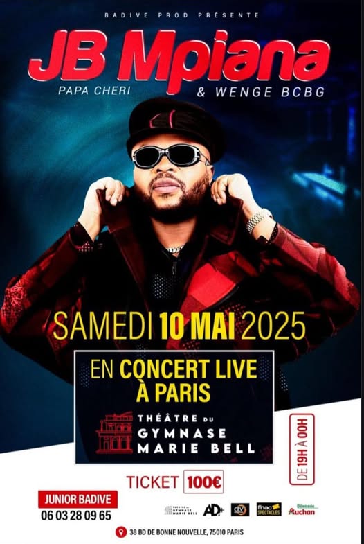 Cover JB Mpiana En Concert Live à Paris Samedi Le 10 Mai 2025