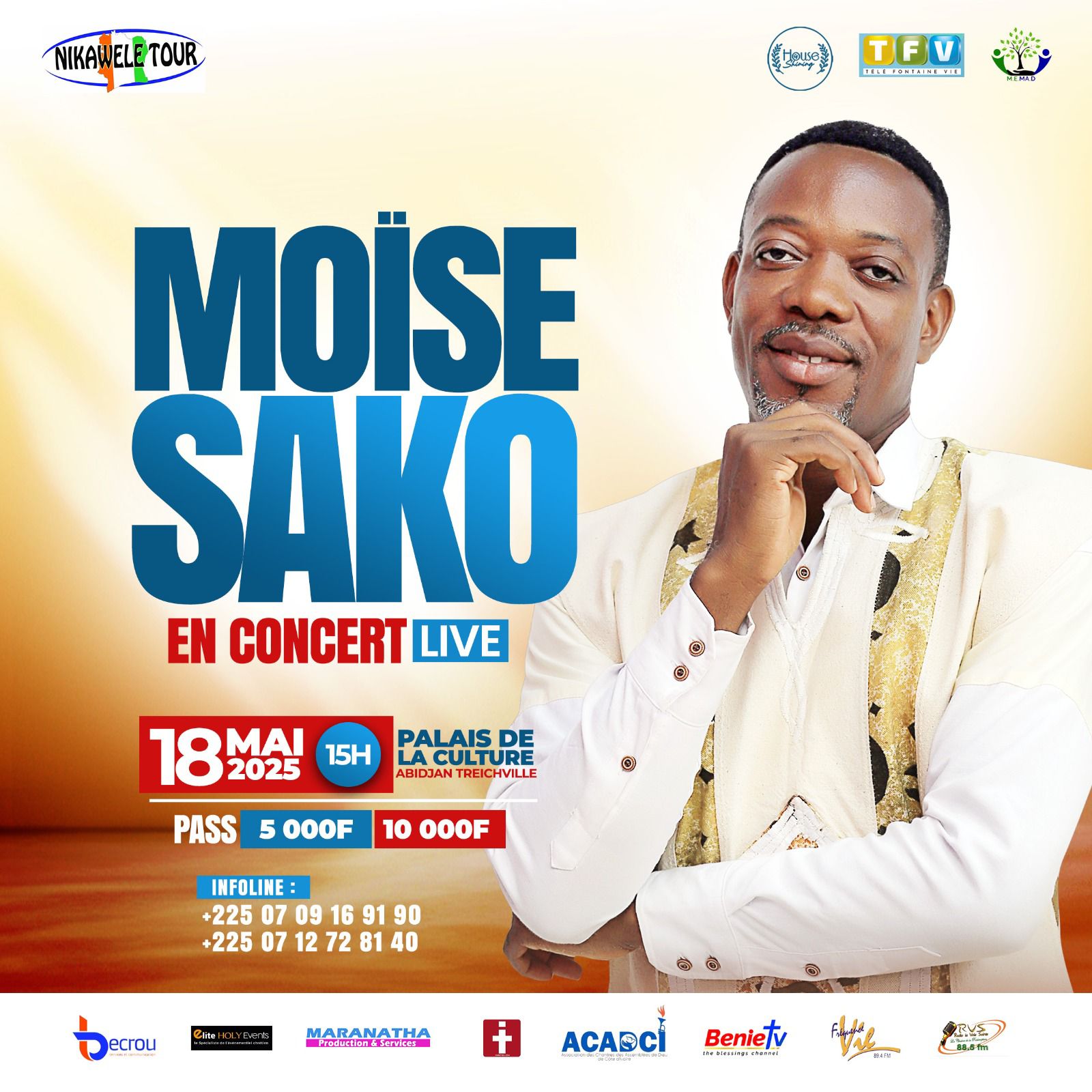 Cover Moise Sako En Concert live Le 18 Mai 2025 Au Palis de la Culture de Treichville à Abidjan