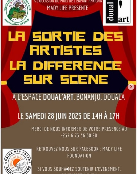Cover La Sortie des Enfants Artistes, la Différence sur Scène à Doual'Art Bonanjo le 28 juin 2025