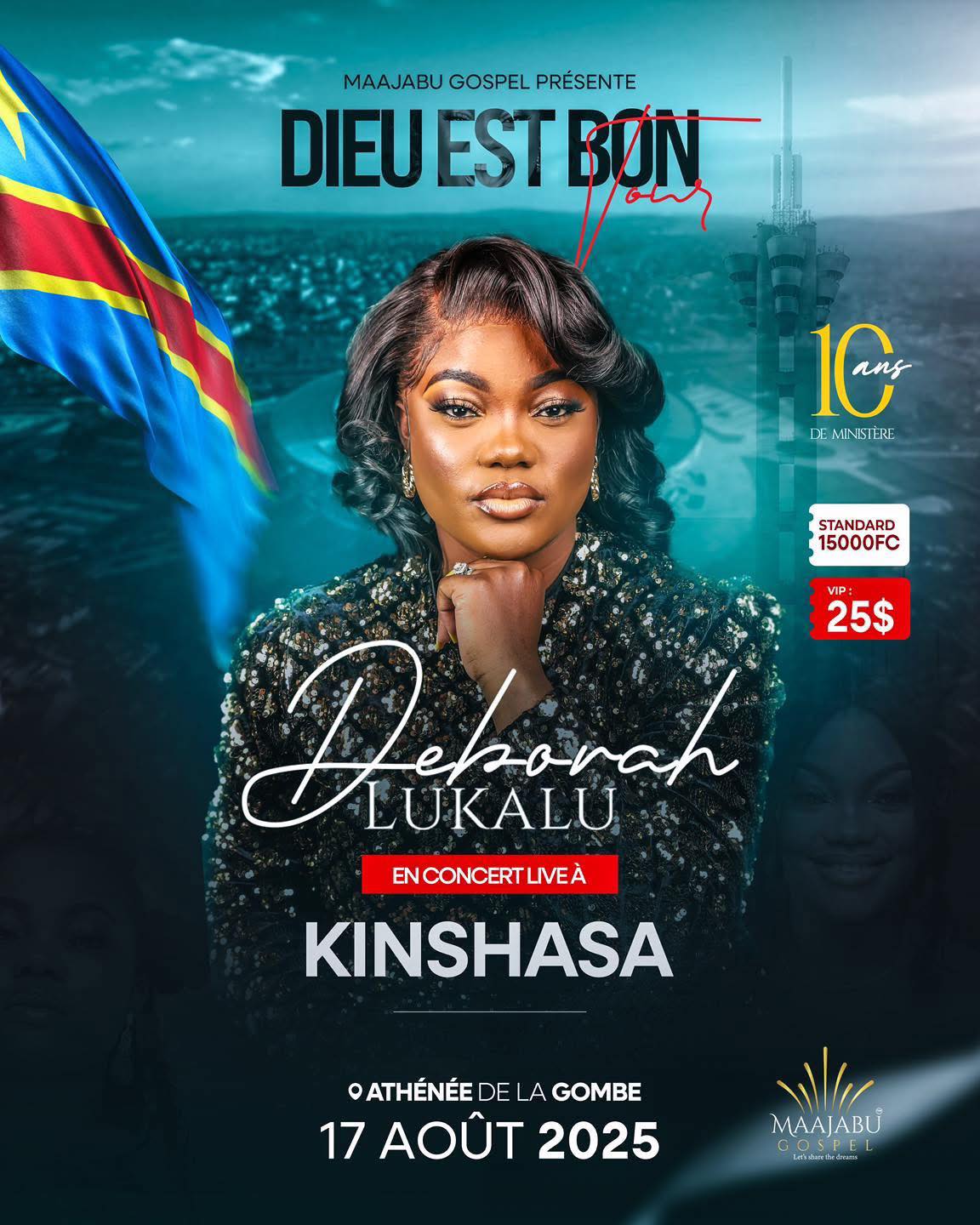 CoverConcert Deborah Lukalu : Dieu Est Bon à Kinshasa