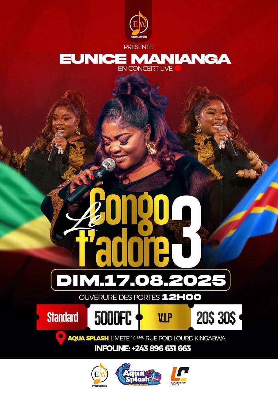 CoverMaajabu Gospel présente Deborah Lukalu en concert live à Lubumbashi pour son "Dieu Est Bon Tour", le 24 août 2025 à Kiwele.