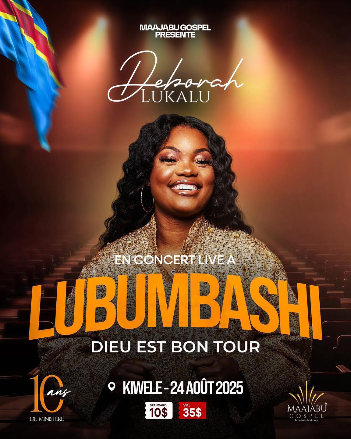 CoverConcert Deborah Lukalu : Dieu Est Bon Tour à Lubumbashi