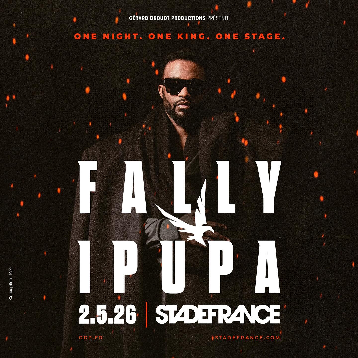 CoverFally Ipupa en concert au Stade de France  le  02 Mai 2026.