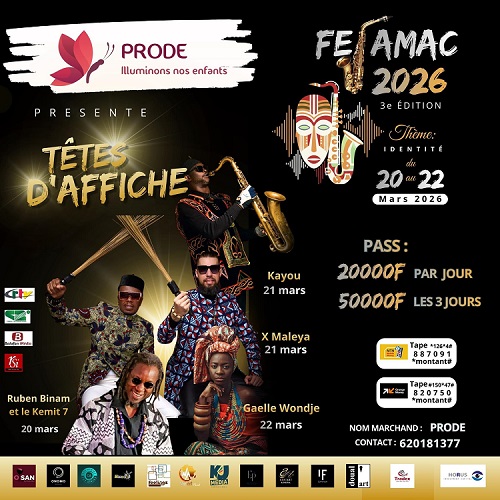 CoverLe FEJAMAC 2026  aura lieu du 20 au 22 MARS 2026 à ONOMO Hôtel Douala