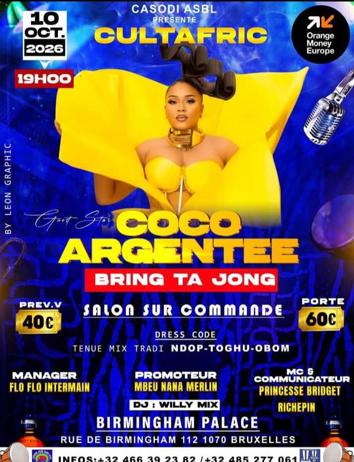CoverCASODI ASBL présente CULTAFRIC avec Coco Argentée au Birmingham Palace le 10 octobre 2026