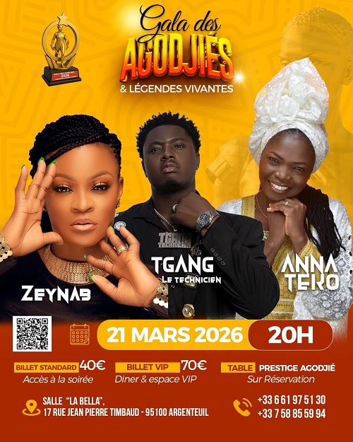 Cover Le Gala des Agodjiés & Légendes Vivantes organise une soirée mémorable a l'occasion de l'ouverture de la salle La BELLA le 21 mars 2026