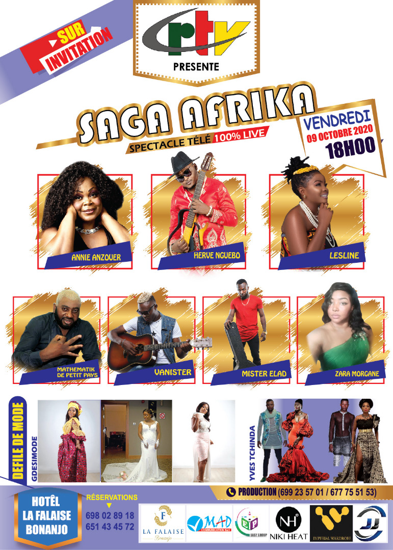 Cover Soirée Saga Afrika (CRTV) à La Falaise Bonanjo les 9 et 10 octobre 2020