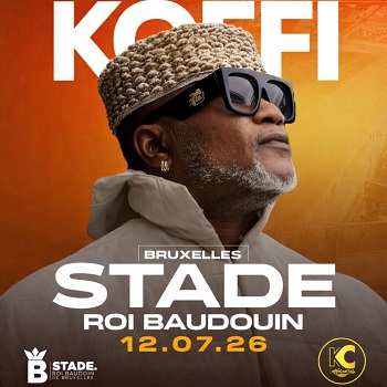 CoverKoffi Olomidé en concert le 12 Juillet 2026 au Stade Roi Baudouin à Bruxelles.