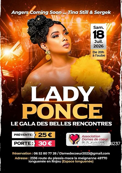 Lady Ponce au Gala des Belles Rencontres le 18 Juillet 2026  à l'espace Longuenée.