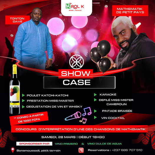 Show Case organisé par KROL K à Bonamoussadi, petit terrain le 28 mars 2026 dés 18h30