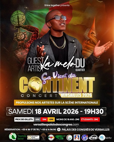 Shine together présente "Ça Vient du Continent" le 18 avril 2026 au Palais des Congrès de Versailles