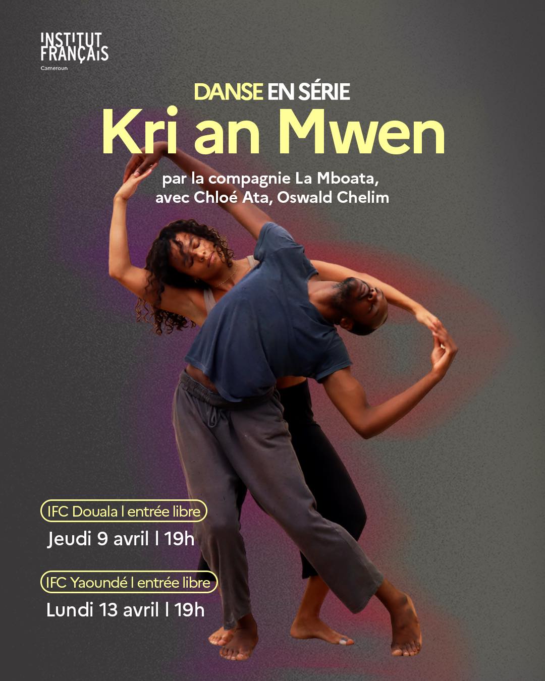 Kri an Mwen est un spectacle organiser à  Institut Français du Cameroun