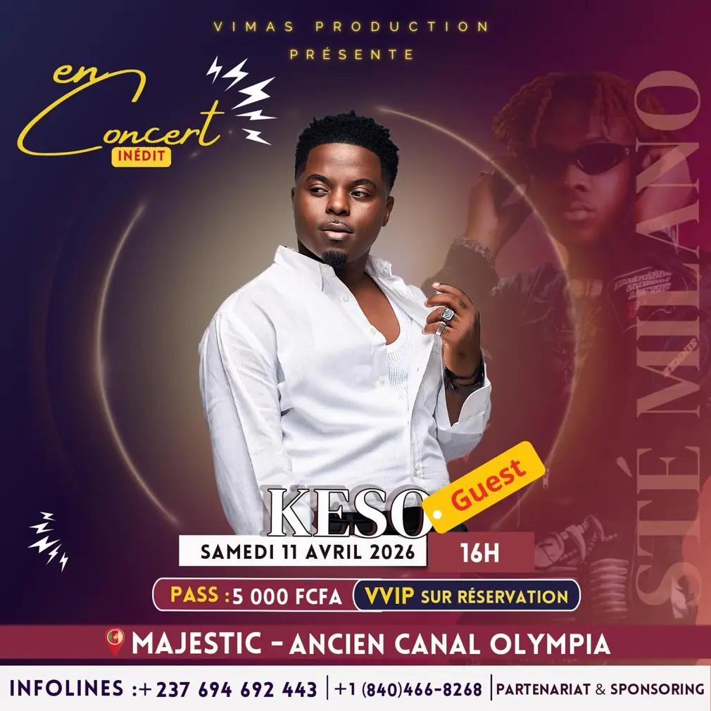 Keso en Concert Inédit le 11 Avril 2026 a 16h00 au Majestic – Ancien Canal Olympia.