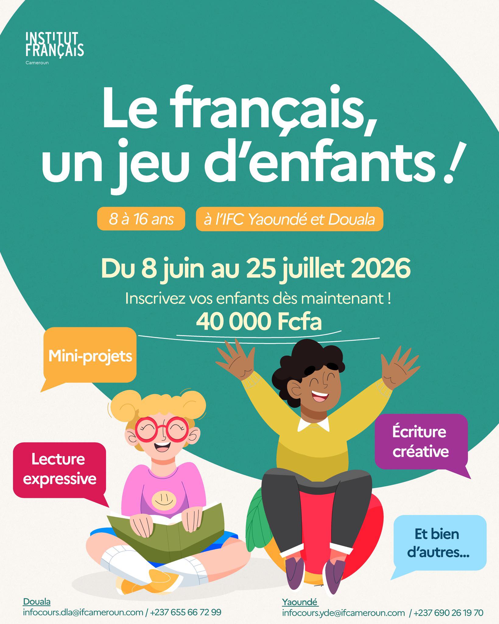 Le français, un jeu d'enfants ! Du 8 juin au 25 juillet 2026 à l'IFC Douala