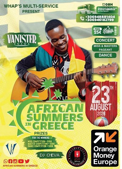 Vanister  Enama en concert  lors de l évènement African  Summers  In  Greece le  23 Aout  2026