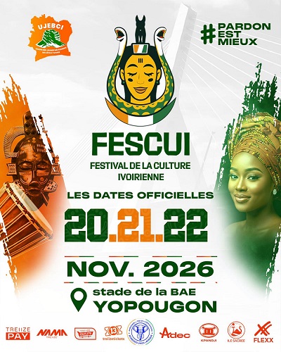 Festival de la Culture Ivoirienne (FESCUI) au Stade de la BAE à Yopougon, Abidjan, du 20 au 22 novembre 2026