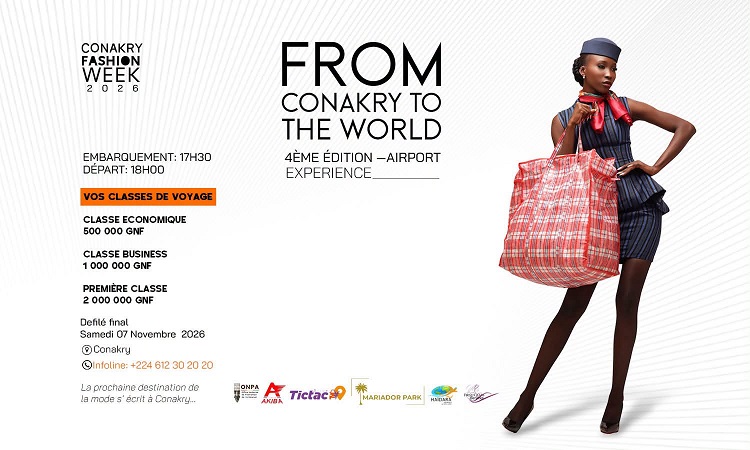 4ᵉ édition Conakry Fashion Week a lieu le  Samedi 07 novembre 2026 a Conakry Embarquement a 17H30