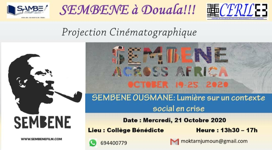 CoverProjection cinématographique Sembene à Douala le 21 Octobre 2020