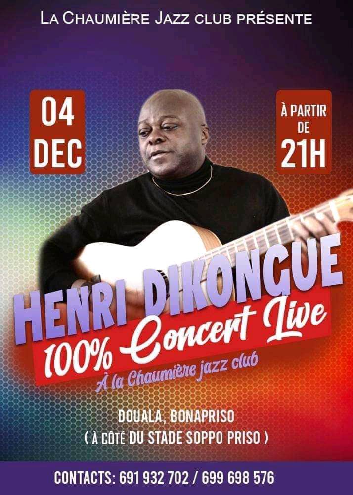 Cover Concert Henri Dikongué à la Chaumière à Bonapriso le 4 Décembre 2020