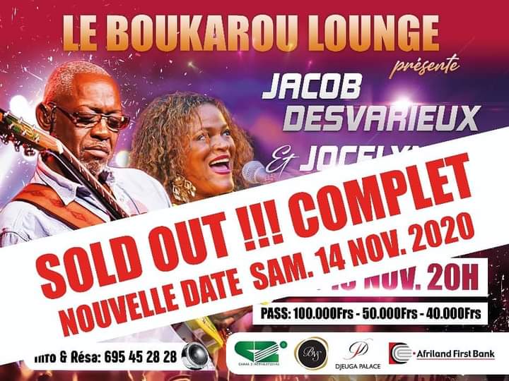 Cover Jacob Desvarieux et Jocelyne Béroard au Boukarou Lounge à Yaoundé le 14 Novembre 2020