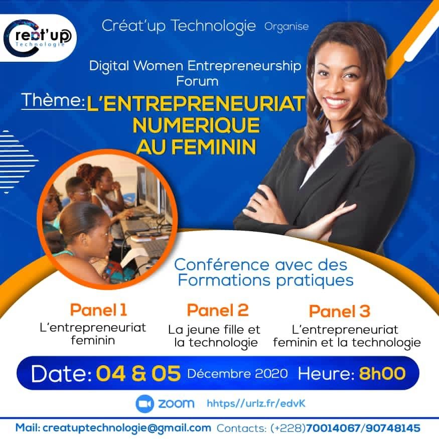 Cover Forum  Digital Women Entrepreneurship sur Zoom du 4 au 5 Décembre 2020