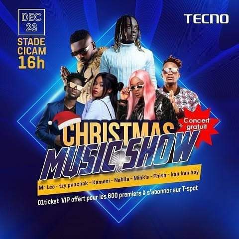 Cover Tecno Christmas Music Show au Stade Cicam le 23 Décembre 2020