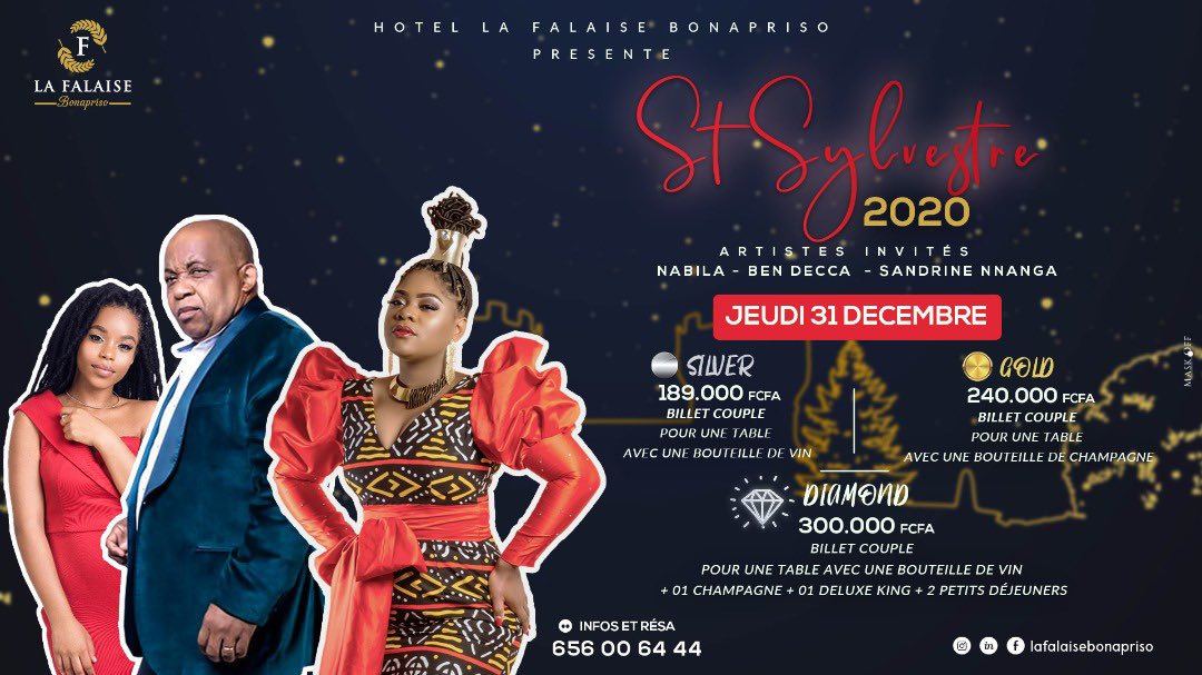 Cover St Sylvestre de Hôtel La Falaise Bonapriso le 31 Décembre 2020