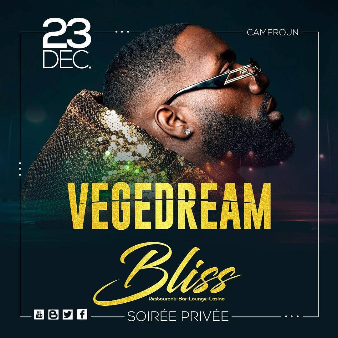 Cover Vegedream au Cameroun :  Soirée Privée le 23 décembre 2020 au Bliss à Yaoundé