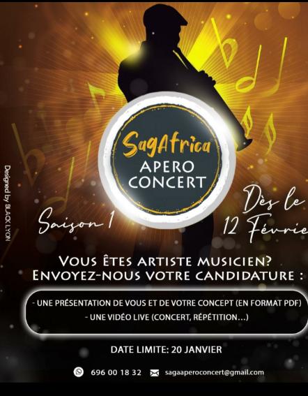 Cover Appel à Candidature: Saison1 Apéro Concert Sagafrica à Akwa le 12 février 2021