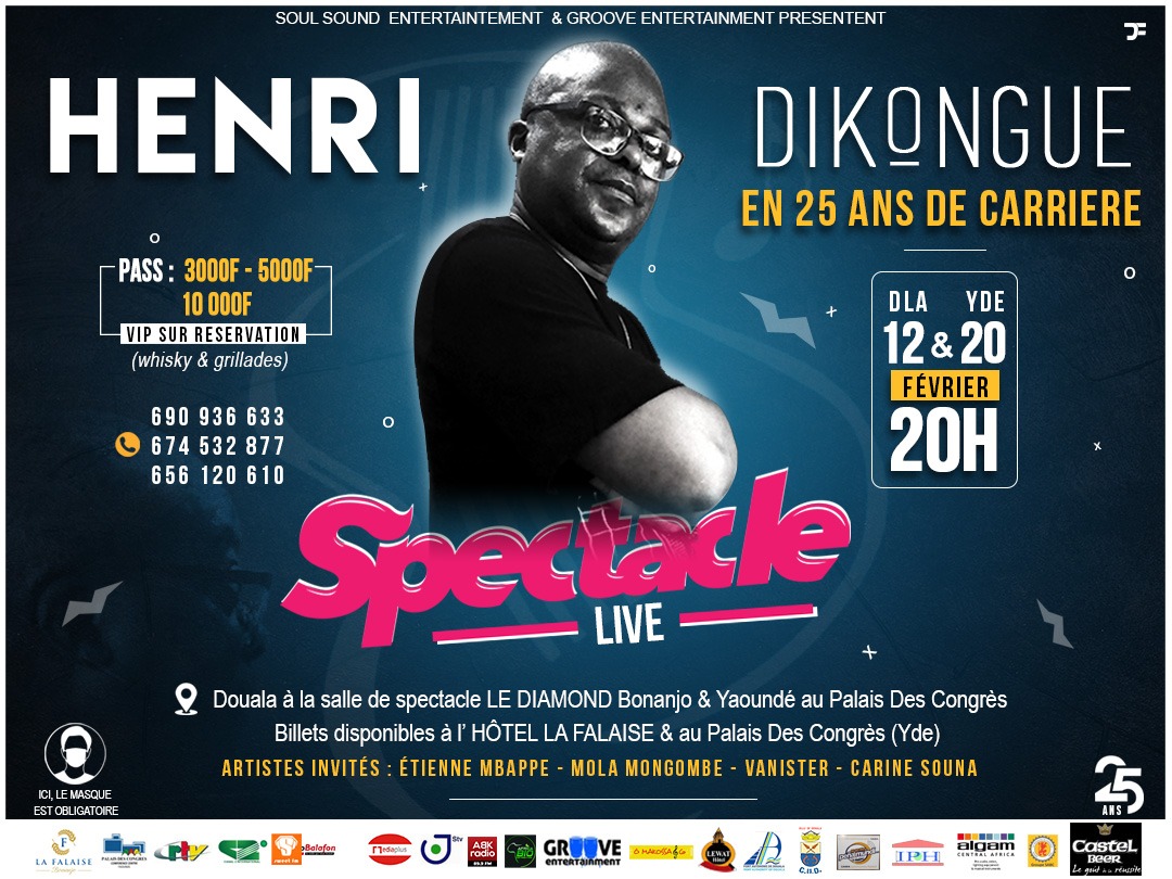 Cover 25 ans de Carrière d'Henri Dikongué: l'Artiste sera en Spectacle Live au Diamond à Bonanjo le 12 Février 2021