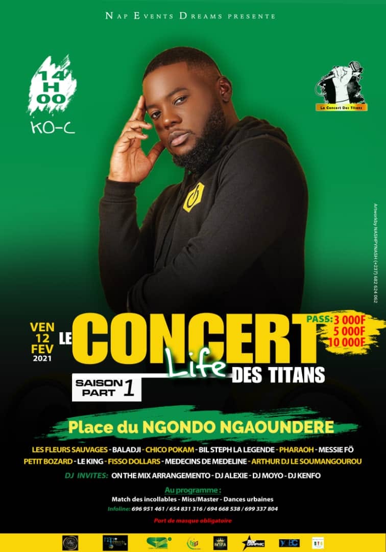 Cover KO-C Annoncé à la Saison1 du Concert Life des Titans à la Place du Ngondo à Ngaoundéré le 12 Février 2021