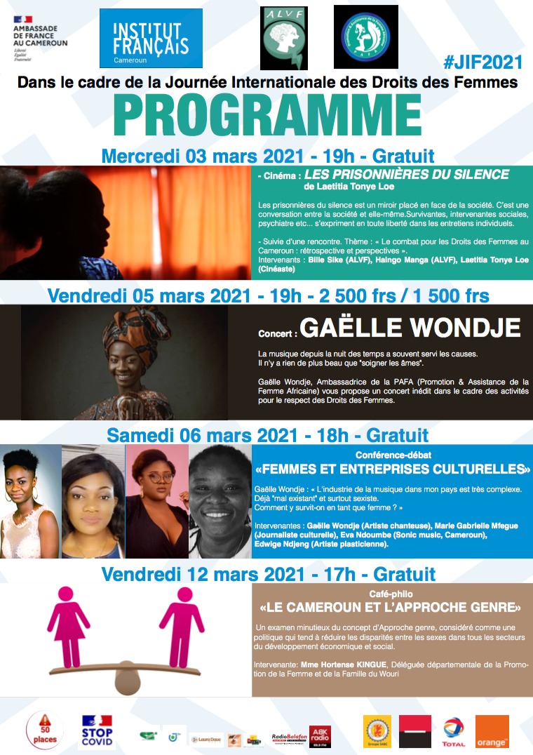 CoverProgramme de la Journée Internationale de la Femme 2021 à L'Institut Français de Douala