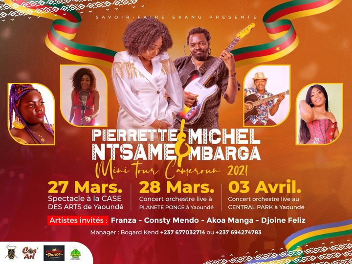 CoverMini Tour Cameroun: Pierrette Ntsamé et Michel Mbarga en Concert les 27, 28 Mars et 03 Avril 2021