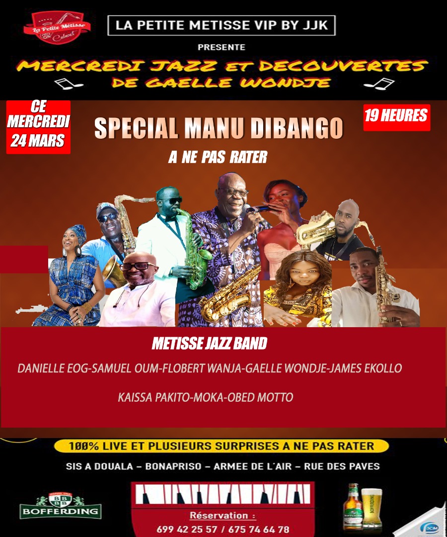 Cover Spécial Manu Dibango à la Petite Metisse Vip à Bonapriso le 24 Mars 2021
